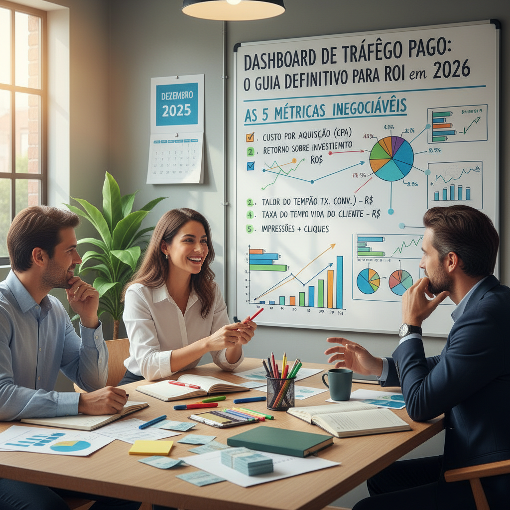 Principais métricas de performance para dashboard tráfego pago como ROAS e CPA