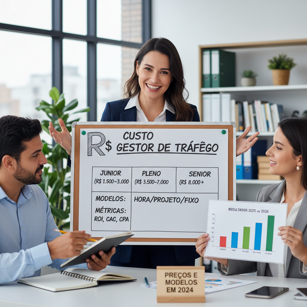 Quanto custa um gestor de tráfego pago em diferentes níveis de experiência e mercado