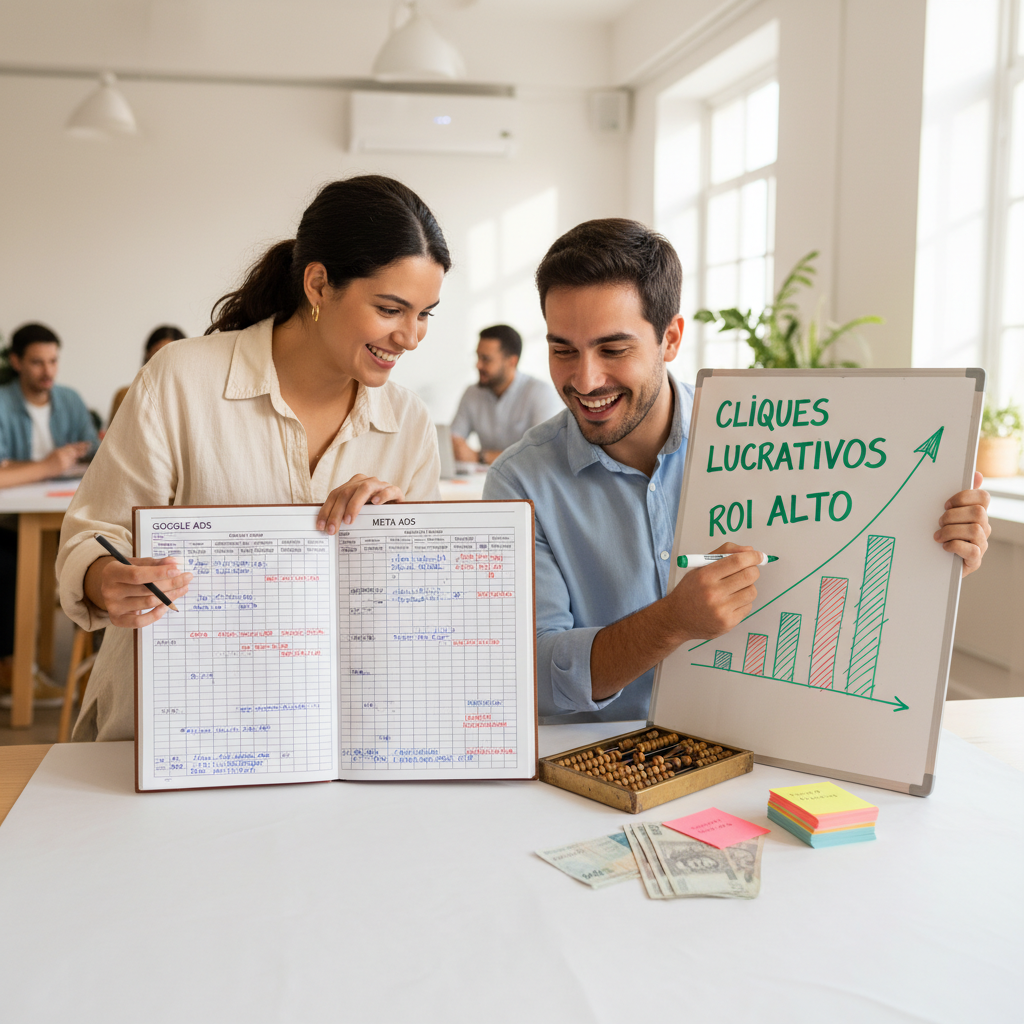 Comparativo de cálculo de CTR ideal entre Google Ads e Meta Ads