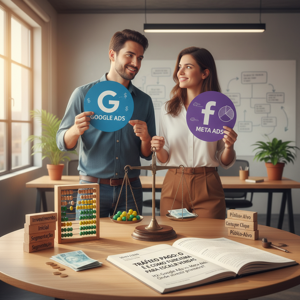 Comparação entre Google Ads e Meta Ads para investimento
