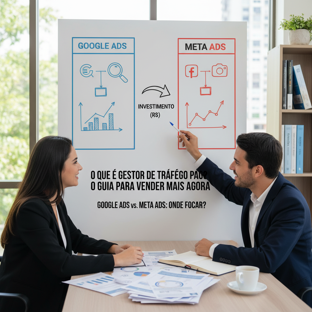 Comparação entre Google Ads e Meta Ads para gestão de tráfego pago