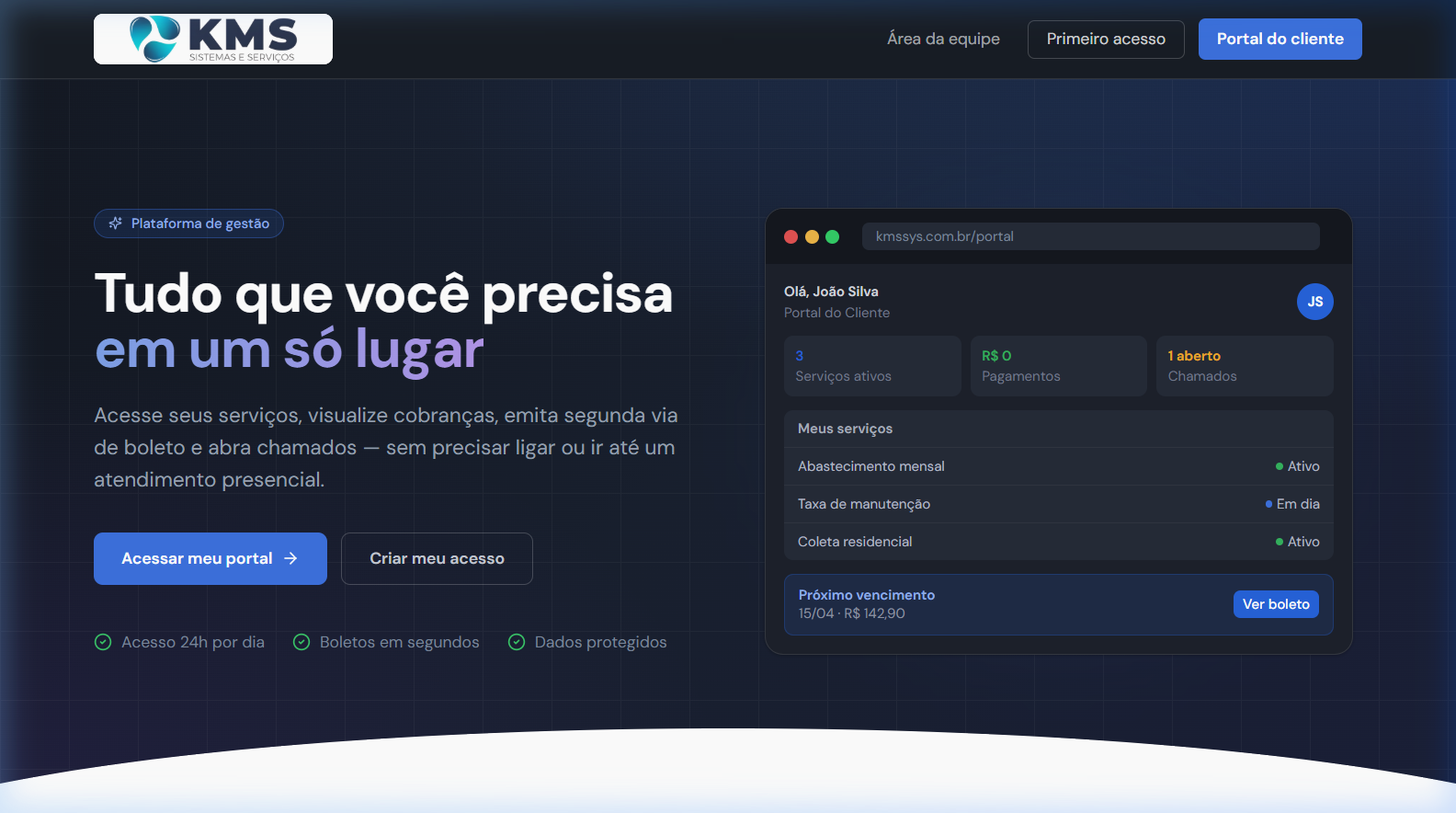 KMS Sistemas - Portal do Cliente